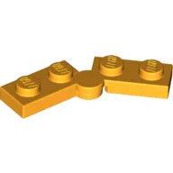 Hinge Plate 1 x 4 Swivel Top / Base - Solid Clip [Complete Assembly] / Bright Light Orange