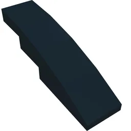 Brick Curved 4 x 1 No Studs [Stud Holder with Asymmetric Ridges] / Black