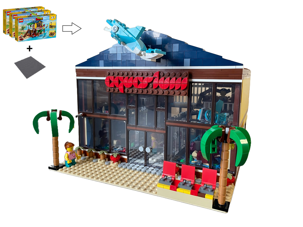 Lego Aquarium Modular Alternate build of 3x31118 Surfer Beach House