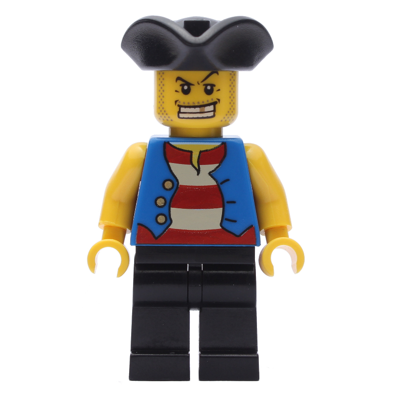 Lego Pirate - Blue Vest, Black Legs, Black Tricorne