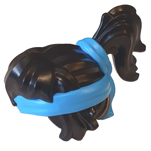 Lego Hair Long, High Ponytail with Dark Azure Headband / Black