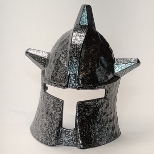Lego Large Figure Mask / Visor, Dracus / Speckle Black-Silver