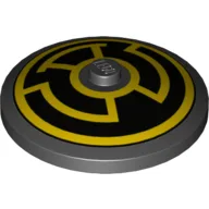 Dish 4 x 4 Inverted [Radar] with Yellow Sinestro Insignia Print