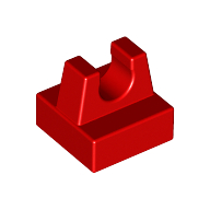 Lego Tile Special 1 x 1 with Clip and Straight Tips / Red