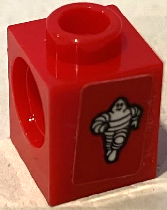 Lego Technic, Brick 1 x 1 with Hole with Michelin Man Logo Pattern (Sticker) - Set 75881