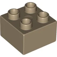 Duplo Brick 2 x 2 / Dark Tan