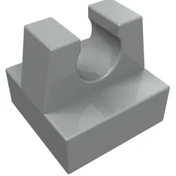 Tile Special 1 x 1 with Clip and Straight Tips / Light Gray