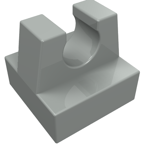Lego Tile Special 1 x 1 with Clip and Straight Tips / Light Gray