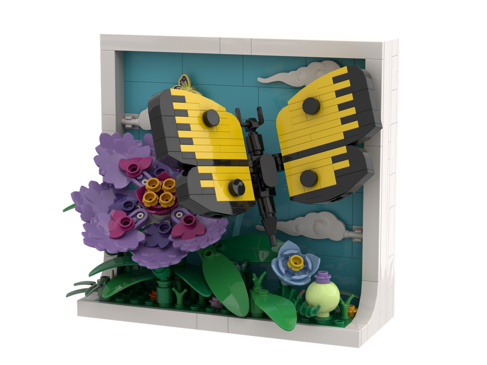 Lego Butterfly on a Purple Flower
