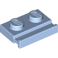Lego Plate Special 1 x 2 with Door Rail / Bright Light Blue