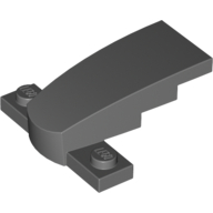 Lego Brick Wedged, Curved 4 x 2 x 1 1/3 with 1 x 4 Base [Plain] / Dark Bluish Gray