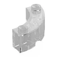 Brick Round Corner 3 x 3 Macaroni with 2 Studs / Trans-Clear