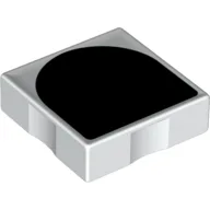 Duplo Tile 2 x 2 with Shape Black Inverse Arch Print / White