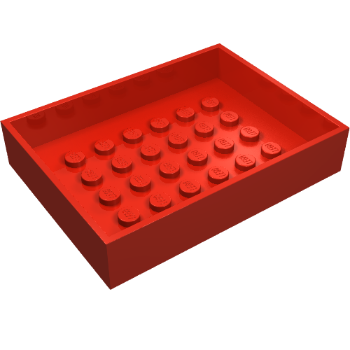 Lego Box 6 x 8 x 1 1/3 Bottom / Red