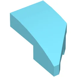 Brick Wedged, Curved 2 x 1 with Stud Notch Left / Medium Azure