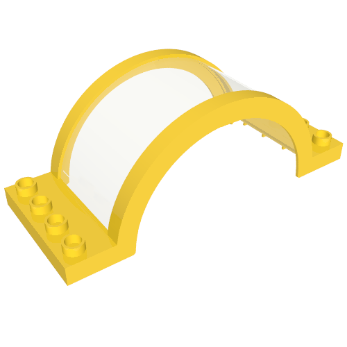 Lego Duplo Arch 4 x 10 x 3 with Glass (Skylight) / Yellow