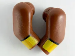 Arm, (Matching Left and Right) Pair with Yellow and Bright Light Orange Cuffs Pattern / Reddish Brown