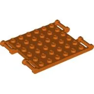 Plate Special 6 x 6 with 4 Handles / Reddish Orange