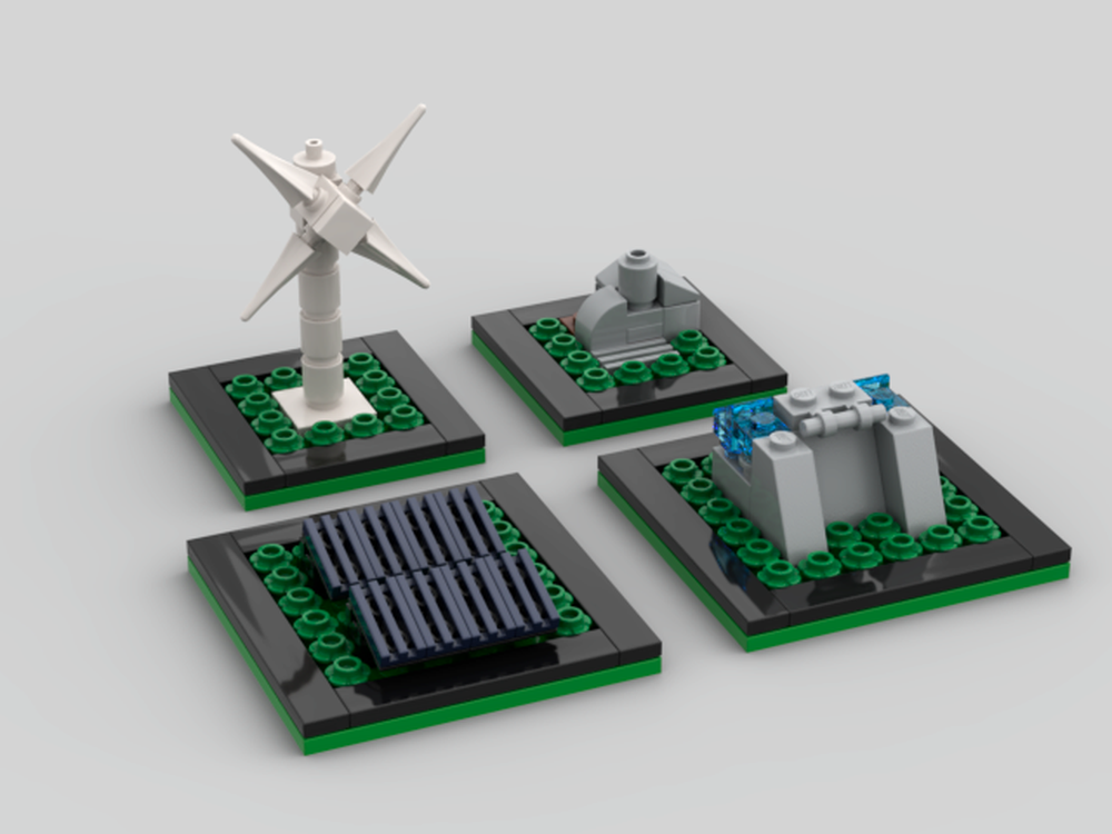 Lego Renewable Energy: Wind, Solar, Hydroelectric and Geothermal