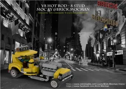 V8 HotRod 8 Stud - Yellow Taxi Hardtop (FREE)