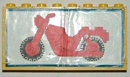 Lego Stickered Assembly 8 x 1 x 3 1/3 with Motorcycle Sticker Pattern (Sticker) - Set 6373