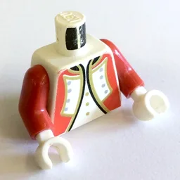 Torso Pirate Imperial Guard Officer Print, Red Arms, White Hands / White