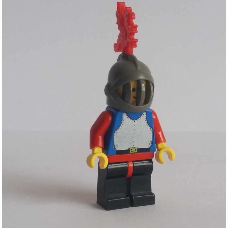Lego Knight (Breastplate on Blue) - Black Legs, Red Dragon Plume