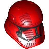 Lego Helmet First Order Stormtrooper / Sith Trooper, Black Visor, Black Lines print / Red