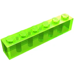 Brick 1 x 6 / Trans-Bright Green