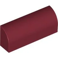 Brick Curved 1 x 4 x 1 1/3 No Studs, Lowered Inside Support / Dark Red
