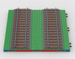 Train Track Realistic Module for Portable Layouts (straight track)