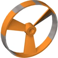 Large Figure Spinner / Propeller without Code, Marbled Pearl Light Gray Pattern (Rhotuka) / Orange