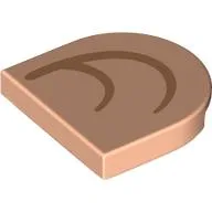 Tile Round 2 x 2 Half Circle with Nougat Inner Ear (Left) Print