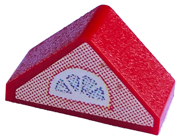 Lego Slope 45 2 x 1 Double with Inside Bar with Half Circle on Light Salmon Background Pattern on Both Sides (Stickers) - Set 3243