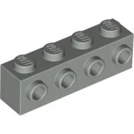 Brick Special 1 x 4 with 4 Studs on One Side / Light Gray