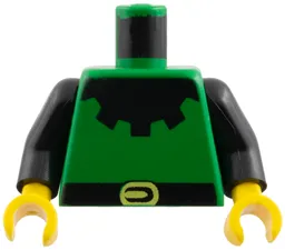Torso Castle Forestman with Black Collar, Black Belt, and Yellow Buckle Pattern / Black Arms / Yellow Hands