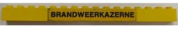 Stickered Assembly 16 x 1 x 1 with Black 'BRANDWEERKAZERNE' Pattern (Sticker) - Set 374-1