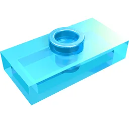Plate Special 1 x 2 with 1 Stud without Groove (Jumper) / Trans-Light Blue