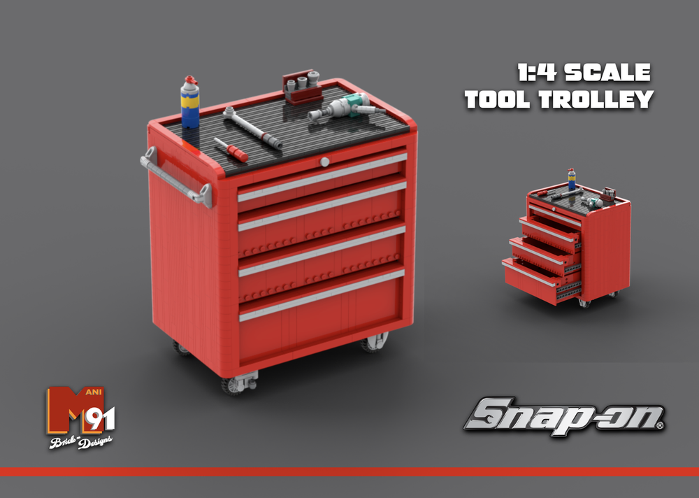 Lego Snap-On Tool Trolley 1:4 scale
