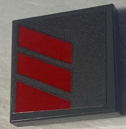Tile, Modified 2 x 2 Inverted with Red Stripes Pattern Model Right Side (Sticker) - Set 70613