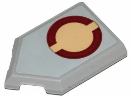 Tile, Modified 2 x 3 Pentagonal with SW Dark Red Semicircles on Tan Circle Pattern (Sticker) - Set 75281