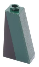 Slope 75 2 x 1 x 3 - Hollow Stud with Black Triangle on Dark Green Background Pattern Model Left Side (Sticker) - Set 10242