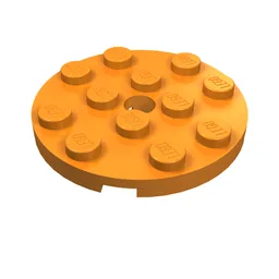 Plate Round 4 x 4 with Pin Hole / Orange