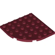 Plate Round Corner 6 x 6 / Dark Red