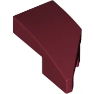 Brick Wedged, Curved 2 x 1 with Stud Notch Left / Dark Red