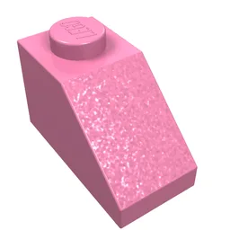 Brick Sloped 45° 2 x 1 with Bottom Pin / Medium Dark Pink