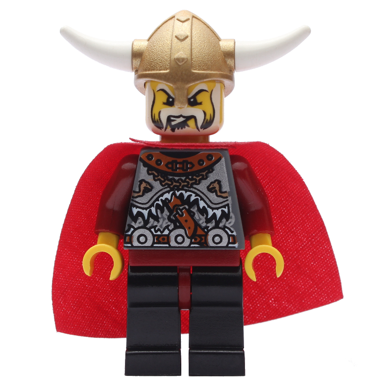 Lego Viking King - Armour, Black Legs, Red Cape