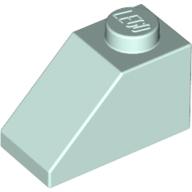 Lego Brick Sloped 45° 2 x 1 with Bottom Pin / Light Aqua