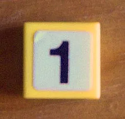 Tile 1 x 1 with Black Number 1 Thick on White Background Pattern (Sticker) - Set 8679