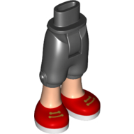 Lego Minidoll Hips and Cropped Trousers with Red Laced Shoes Print / Black